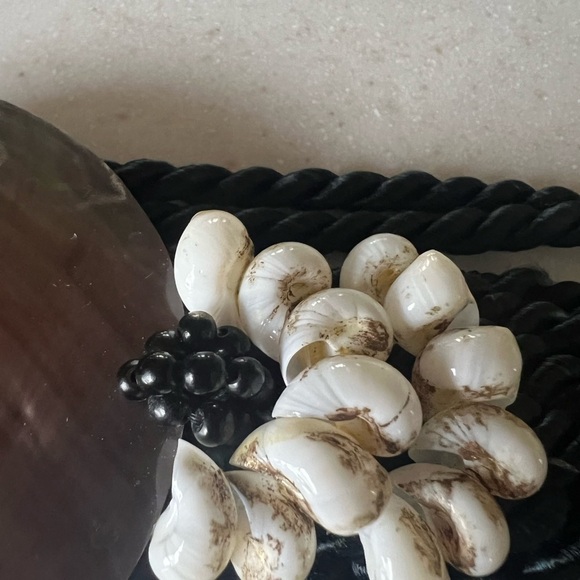 Vintage Black Rope Belt with Large Seashells Womens One Size - Picture 11 of 15